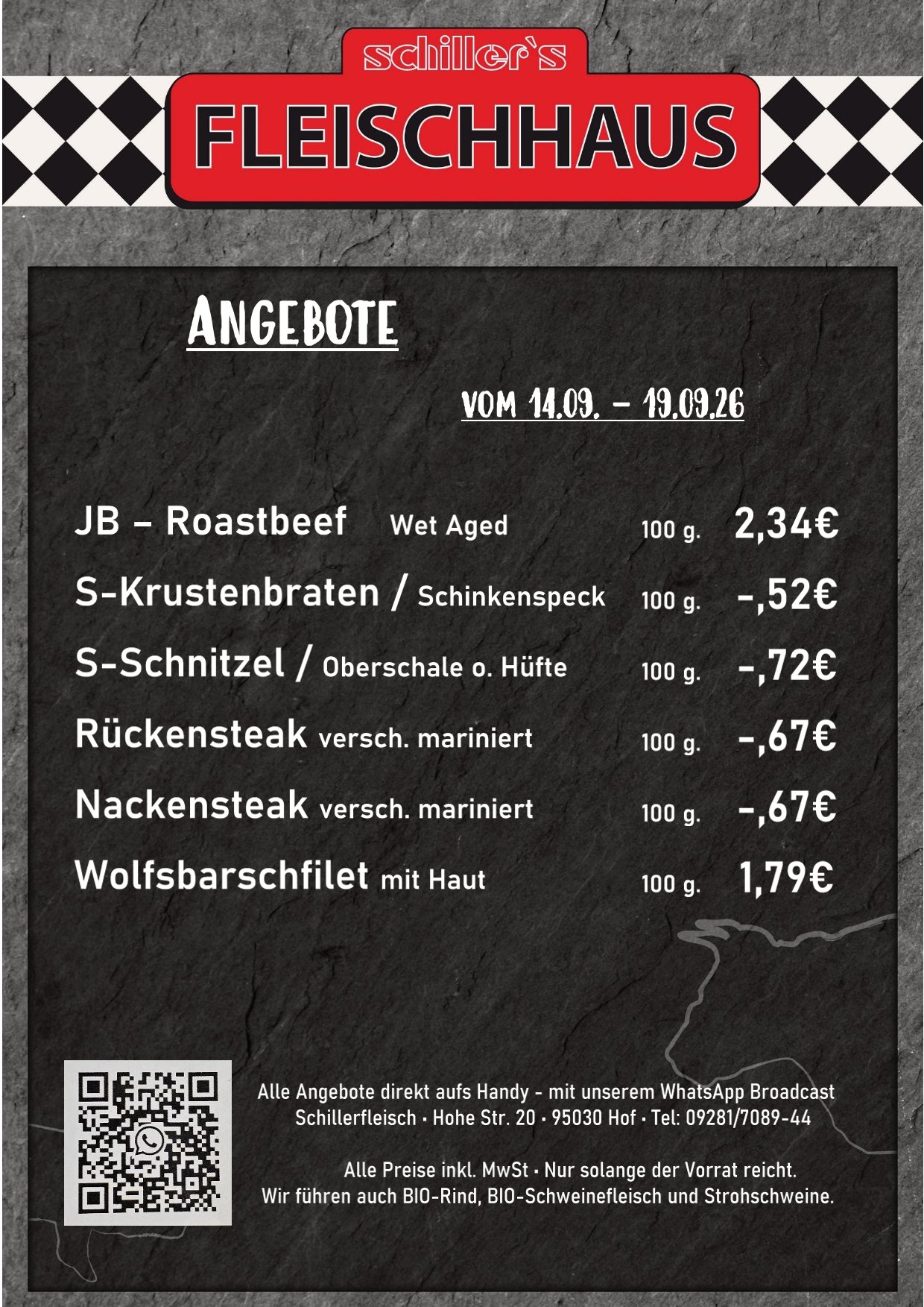 Fleischhaus Wochenangebote 14.09.-19.09.2026